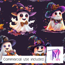 Load image into Gallery viewer, 262 - Cute Halloween Ghosts Dark Purple (UNLIMITED)