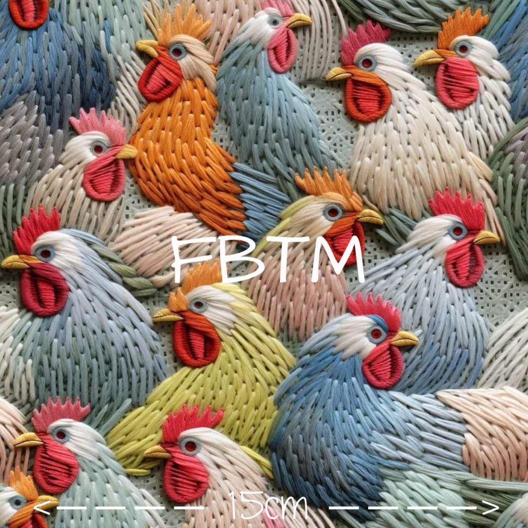 ROUND 60 - Embroidered Roosters