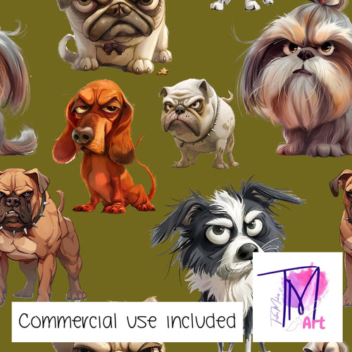 269 - Grumpy Dogs Khaki (UNLIMITED)