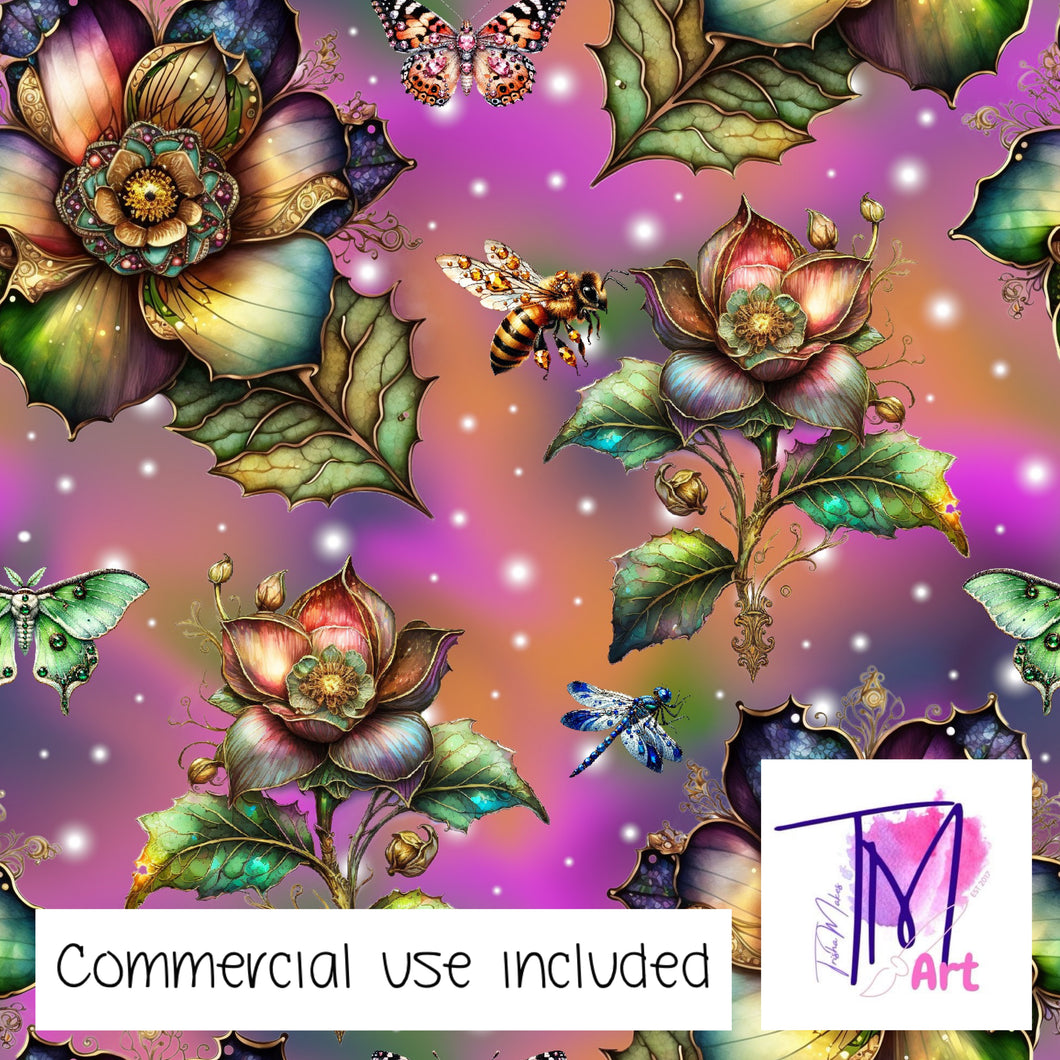 287 - Glassed Florals Pink (UNLIMITED)