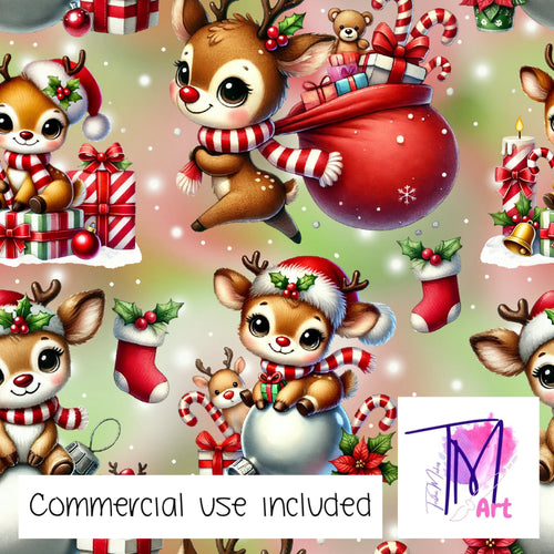 384 - Cute Christmas Reindeer with Glow (UNLIMITED)