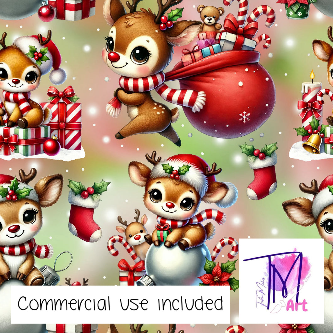 384 - Cute Christmas Reindeer with Glow (UNLIMITED)