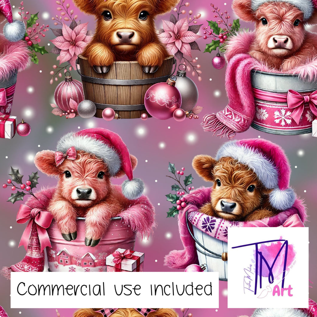 390 - Highlands for Christmas with Grey Glow Background (UNLIMITED)