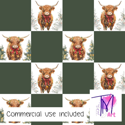391 - Xmas Highland Cows V1 (UNLIMITED)
