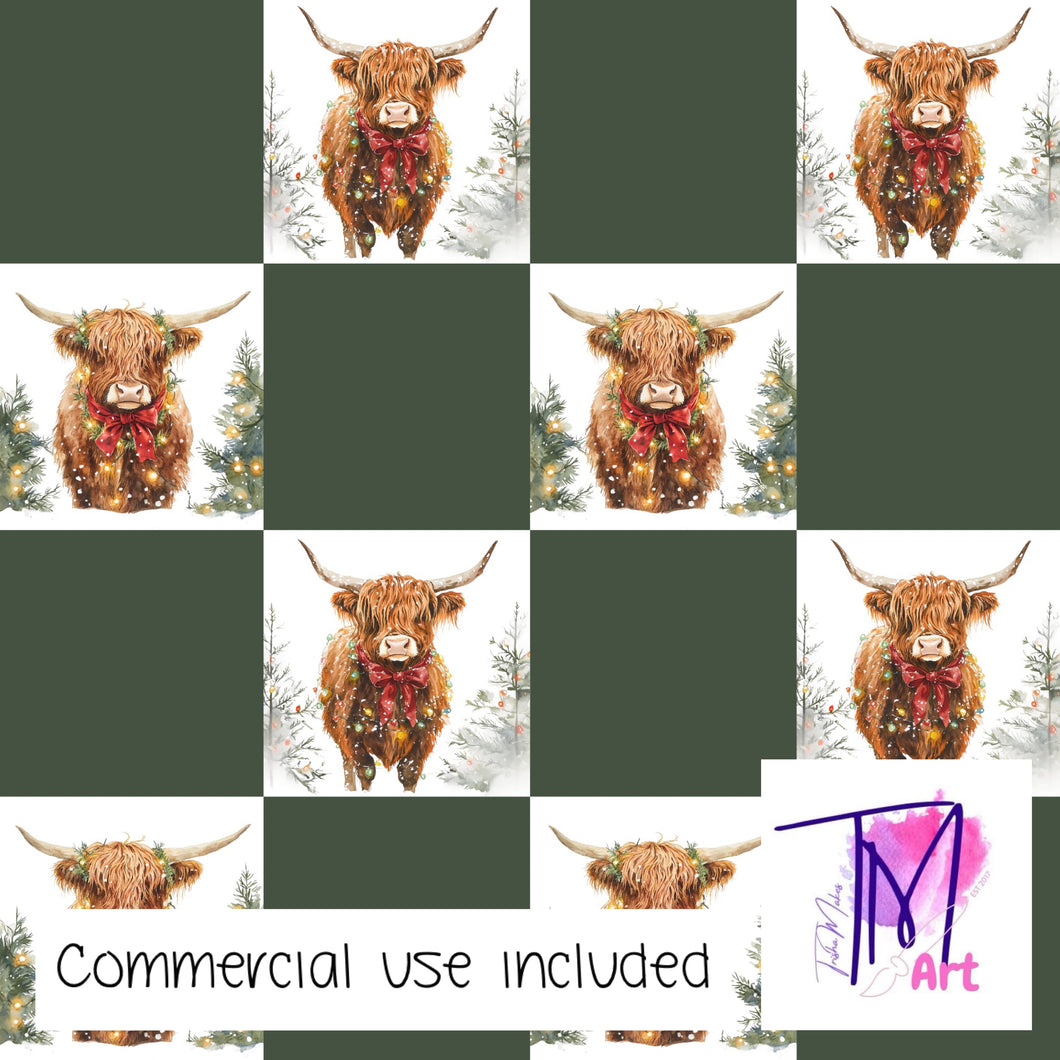 391 - Xmas Highland Cows V1 (UNLIMITED)
