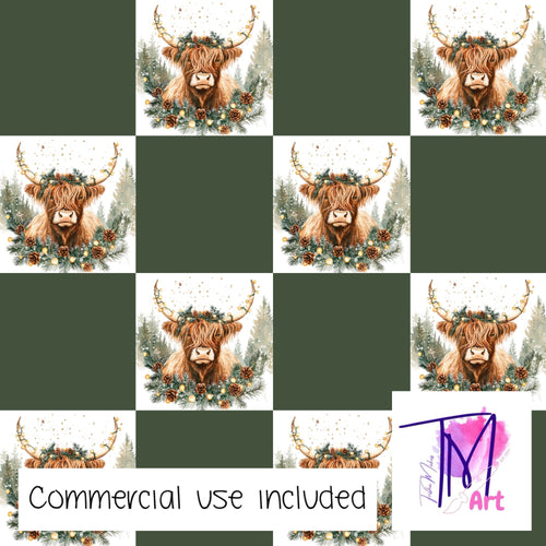 394 - Xmas Highland Cows V4 (UNLIMITED)