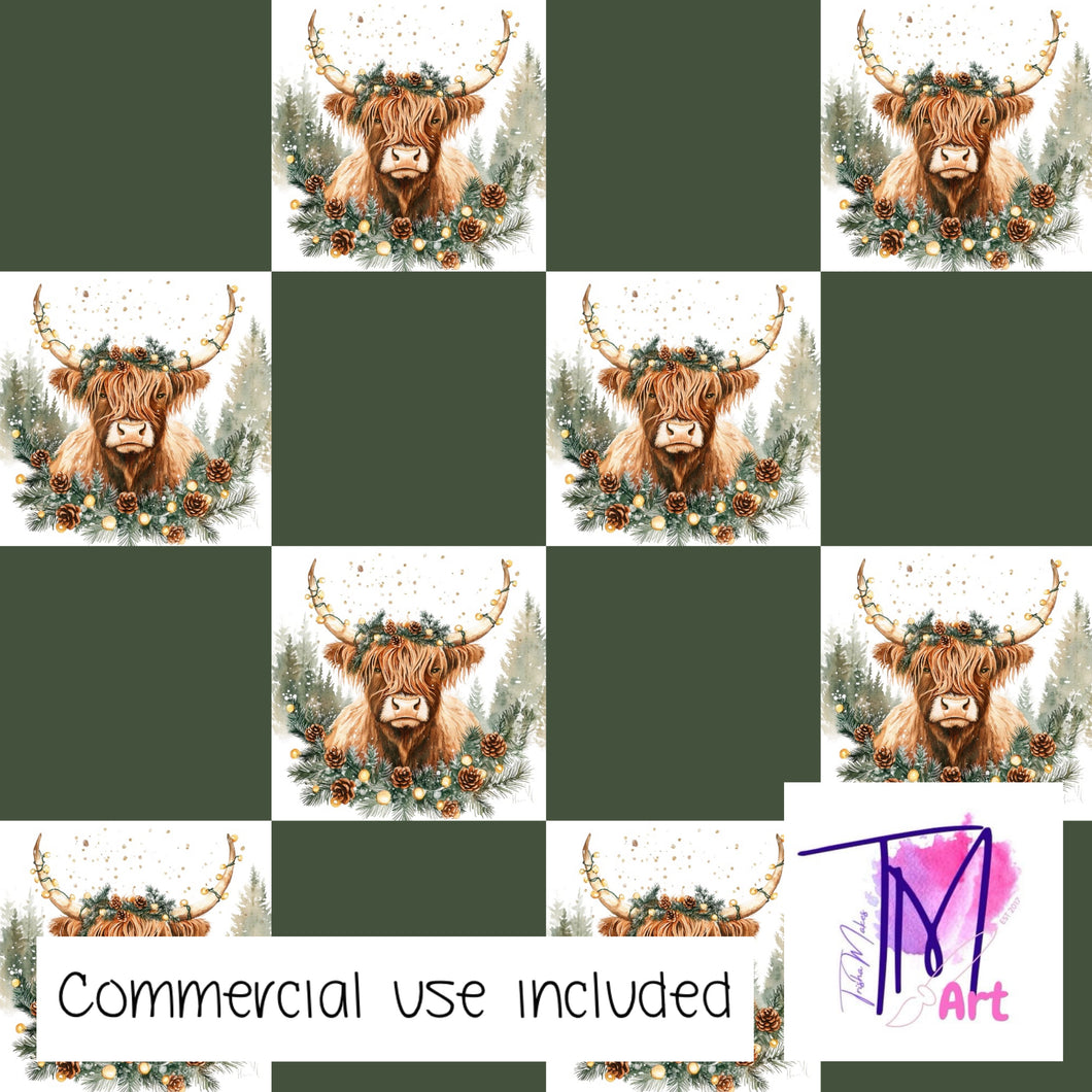 394 - Xmas Highland Cows V4 (UNLIMITED)