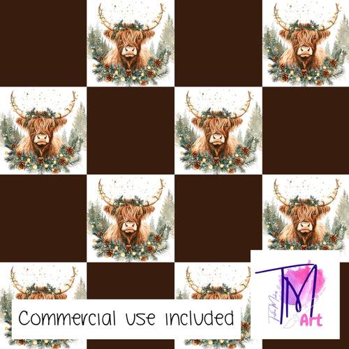 393 - Xmas Highland Cows V3 (UNLIMITED)