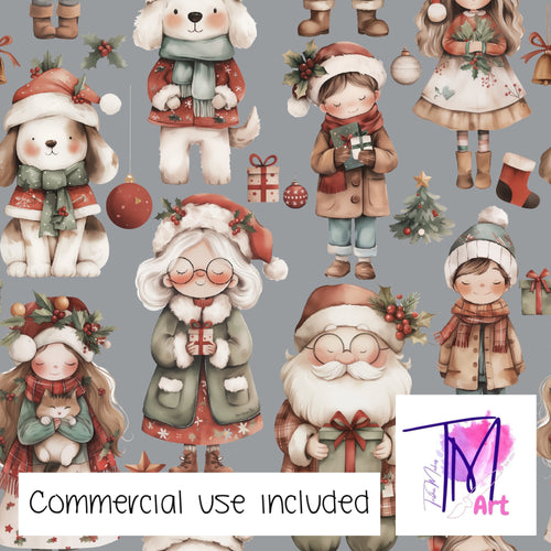 406 - Family Christmas Decorated Grey (UNLIMITED)