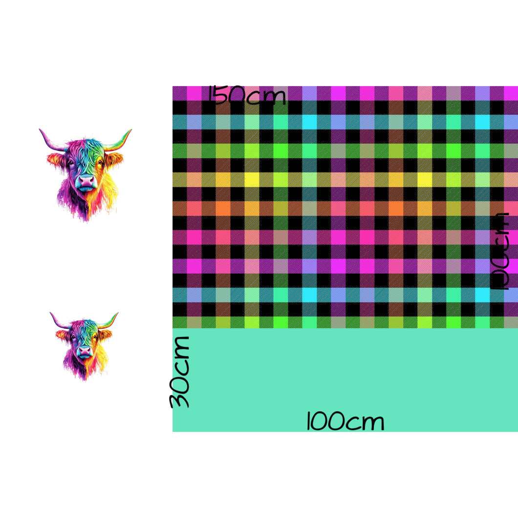 THEME #33 - 1m Rainbow Cow Panel