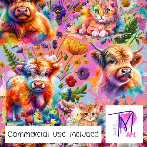 304 - Cats & Cows Pink (UNLIMITED)