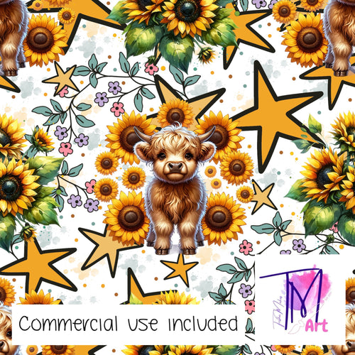 309 - Sunflower Cows & Stars (UNLIMITED)