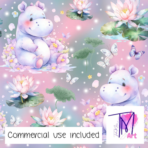 314 - Pretty Hippo w/background Glow (UNLIMITED)