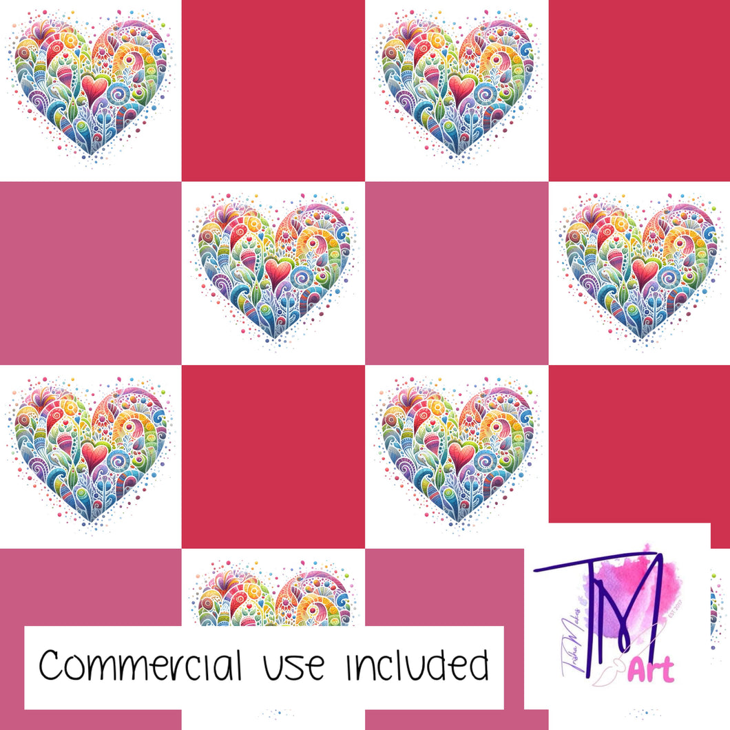 315 - Heart Checker Print (UNLIMITED)