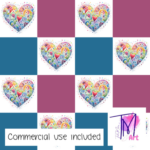 316 - Heart Checker Print V2 (UNLIMITED)