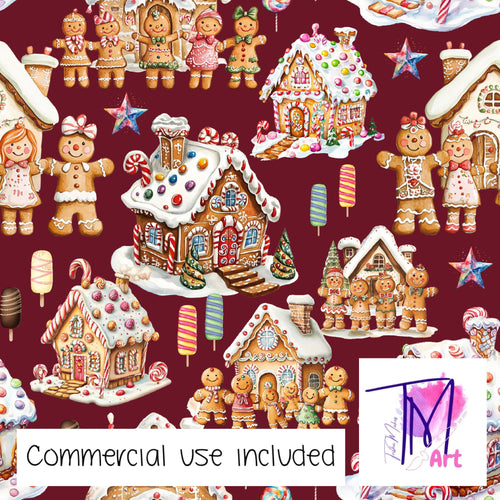 413 - Gingerbread City Burgundy (UNLIMITED)