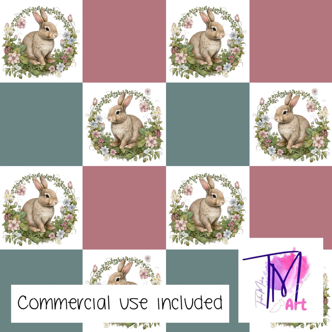 333 - Bunny Wreath Checkers (UNLIMITED)