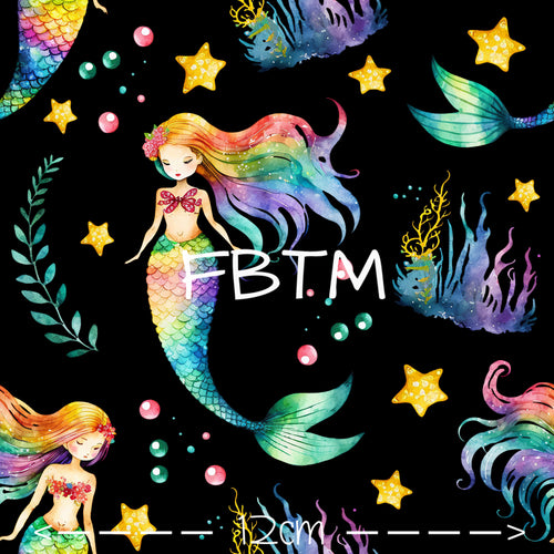 THEME #34 - Mermaid Rainbow on Black