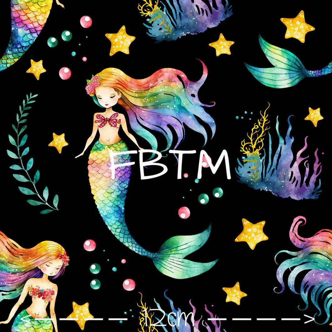 THEME #34 - Mermaid Rainbow on Black