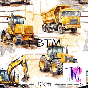 THEME #27 - Exclusive Construction Vehicles - 1m FLANELLETTE