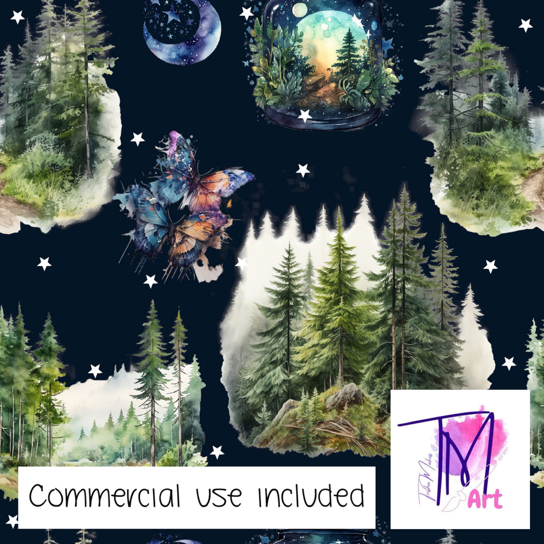 129 Forest Nights - Seamless Pattern (UNLIMITED)