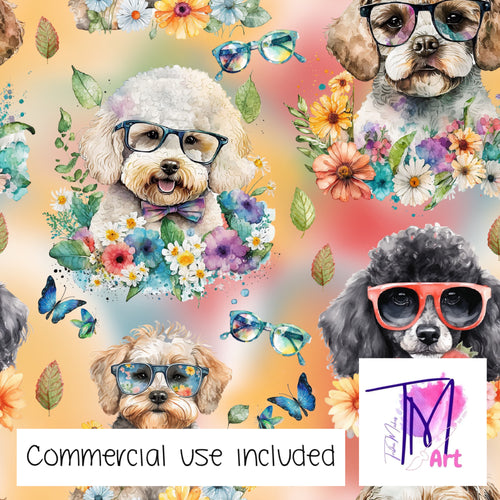 340 - Puppies with Glasses Coloured (UNLIMITED)