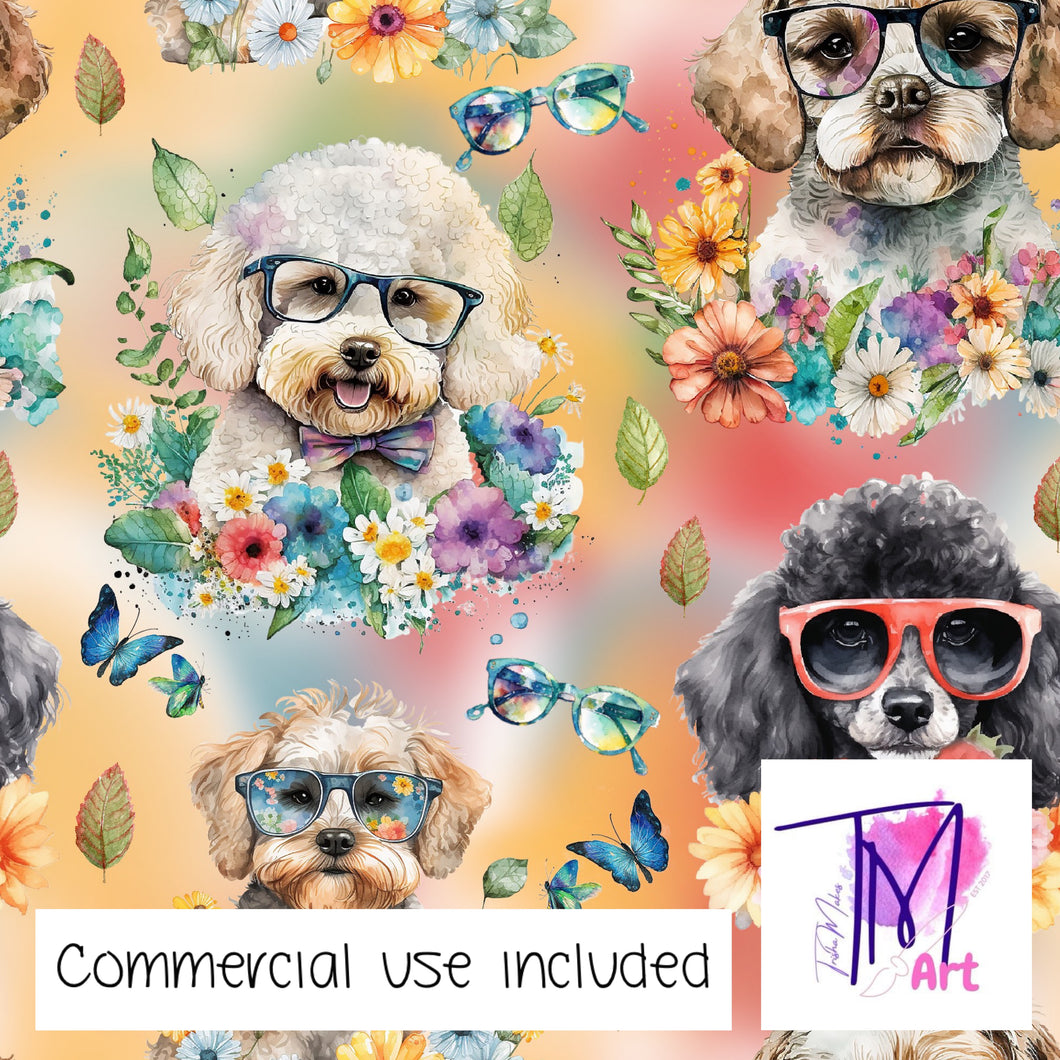 340 - Puppies with Glasses Coloured (UNLIMITED)