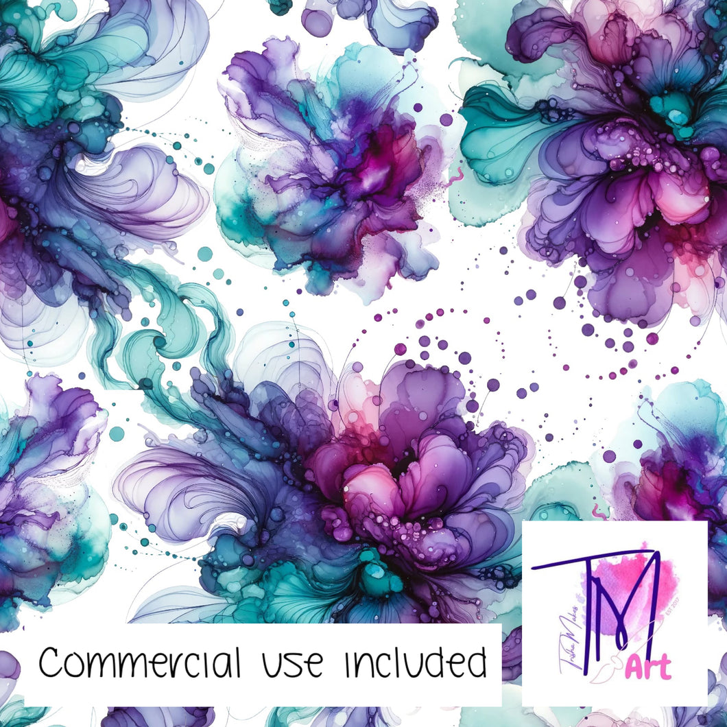423 - Purple Teal Splashes (UNLIMITED)