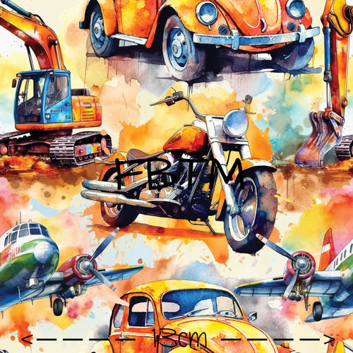 ROUND 64 - Watercolour Vehicles