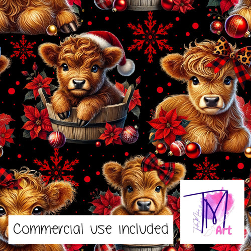 429 - Poinsettia Highlands on Black (UNLIMITED)