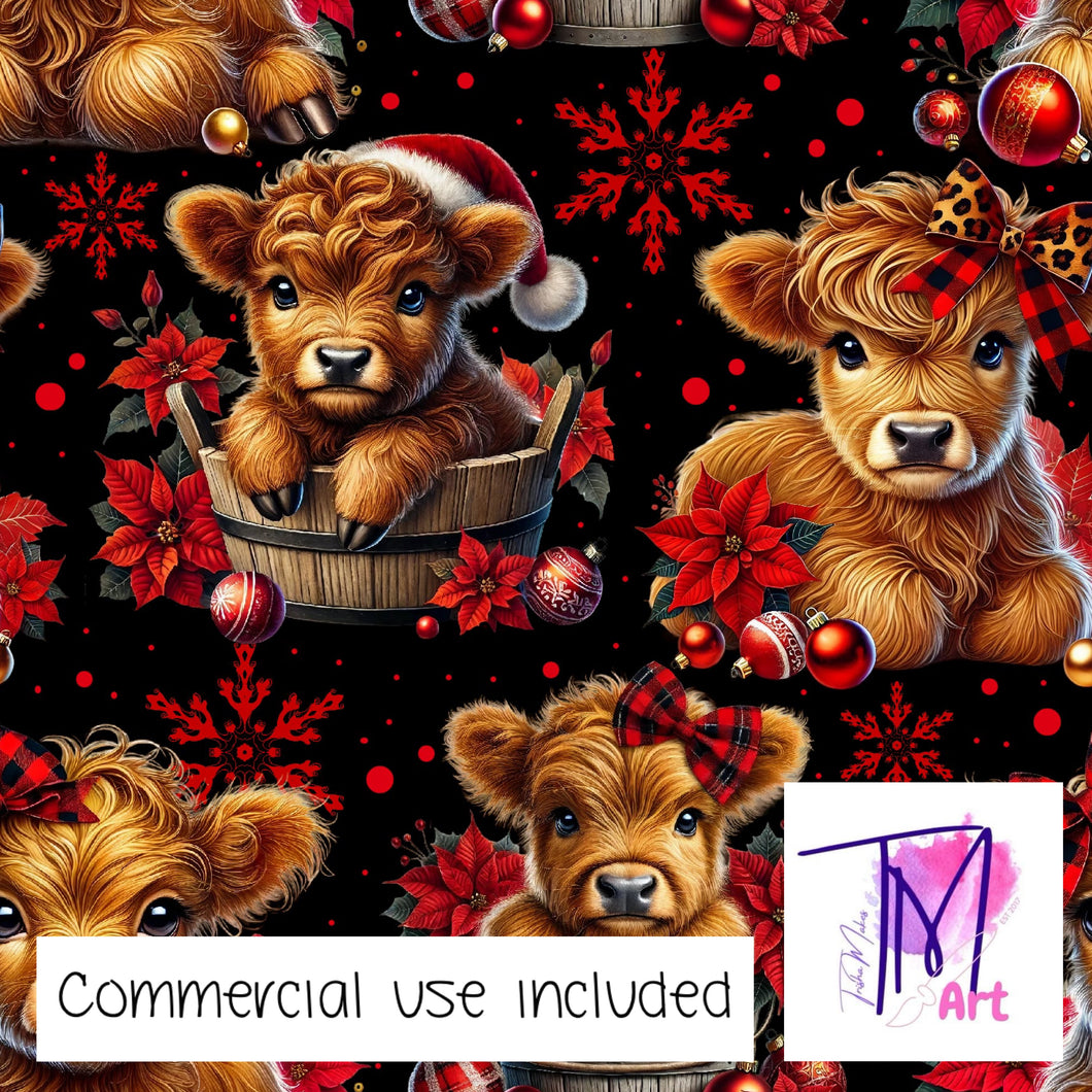 429 - Poinsettia Highlands on Black (UNLIMITED)