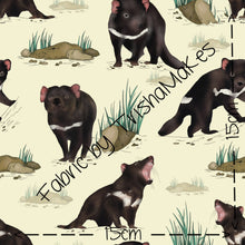 Load image into Gallery viewer, ROUND 17 - Exclusive Tassie Devil Tess on Yellow (POPLIN)