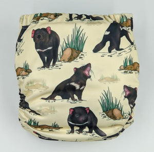 ROUND 17 - Exclusive Tassie Devil Tess on Yellow TCP Top Coat Polyester (.82m REMNANT)