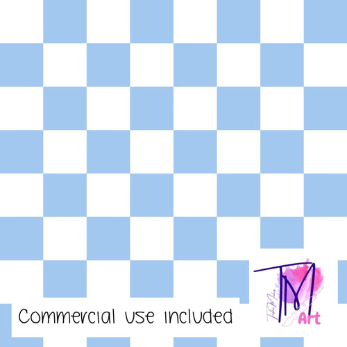 098 Pastel Blue Checkers - Seamless Pattern (UNLIMITED)