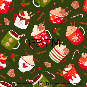 THEME ROUND 18 - Christmas in a Cup PUL .5m (PUL ONLY)