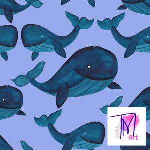 034 Whales on Blue - Seamless Pattern (LIMITED)