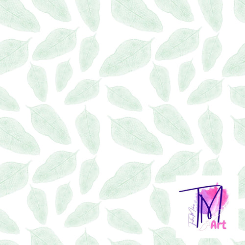 046 Inked Leaf Pale Green - Seamless Pattern (UNLIMITED)