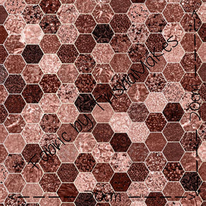 THEME #5 - RoseGold Glitter Honeycomb NOT SEAMLESS (PUL ONLY)