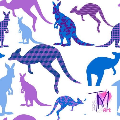 035 Neon Kangaroos - Seamless Pattern (UNLIMITED)