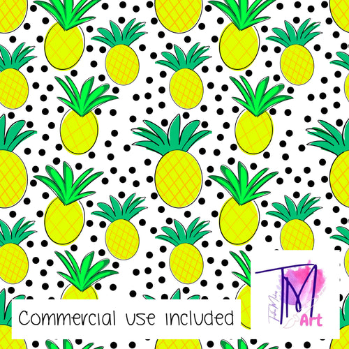 061 Pineapple Polkadots - Seamless Pattern (UNLIMITED)