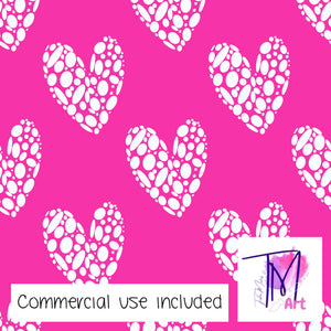 060 Dotted Hearts on Pink - Seamless Pattern (UNLIMITED)