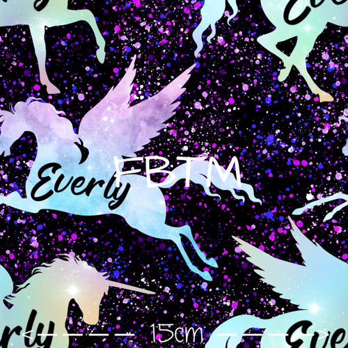 ROUND 33 -  Personalised Name Prints Unicorn Galaxy