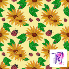 Load image into Gallery viewer, 014 Sunflowers and Ladybirds on Yellow - Seamless Pattern (LIMITED)