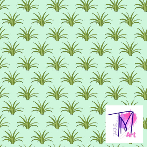 025 Grassy Bush on Green - Seamless Pattern (UNLIMITED)