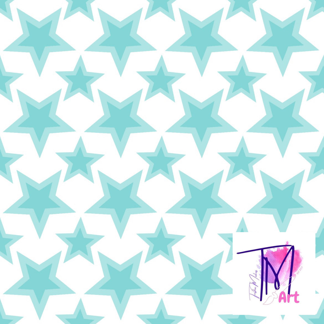 028 Aqua Stars - Seamless Pattern (UNLIMITED)