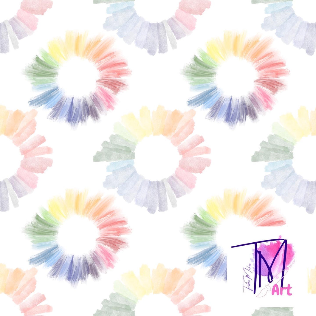 006 Watercolour Colourwheel on White - Seamless Pattern (UNLIMITED)