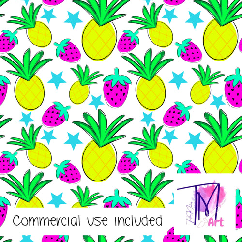 065 Neon Fruit - Seamless Pattern (UNLIMITED)