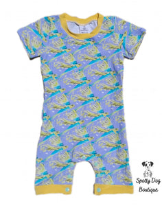 ROUND 29 - Exclusive Watercolour Budgies on Purple PUL