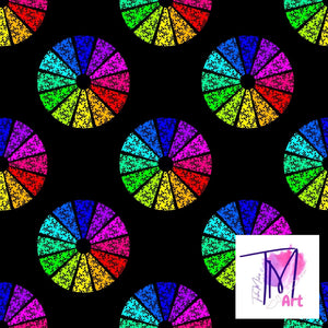 005 Colourwheel on Black - Seamless Pattern (UNLIMITED)
