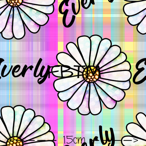 ROUND 33 -  Personalised Name Prints Checkered Daisies